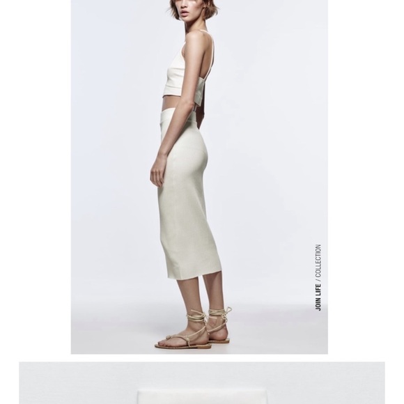 Zara Dresses & Skirts - Zara Cream Midi Skirt